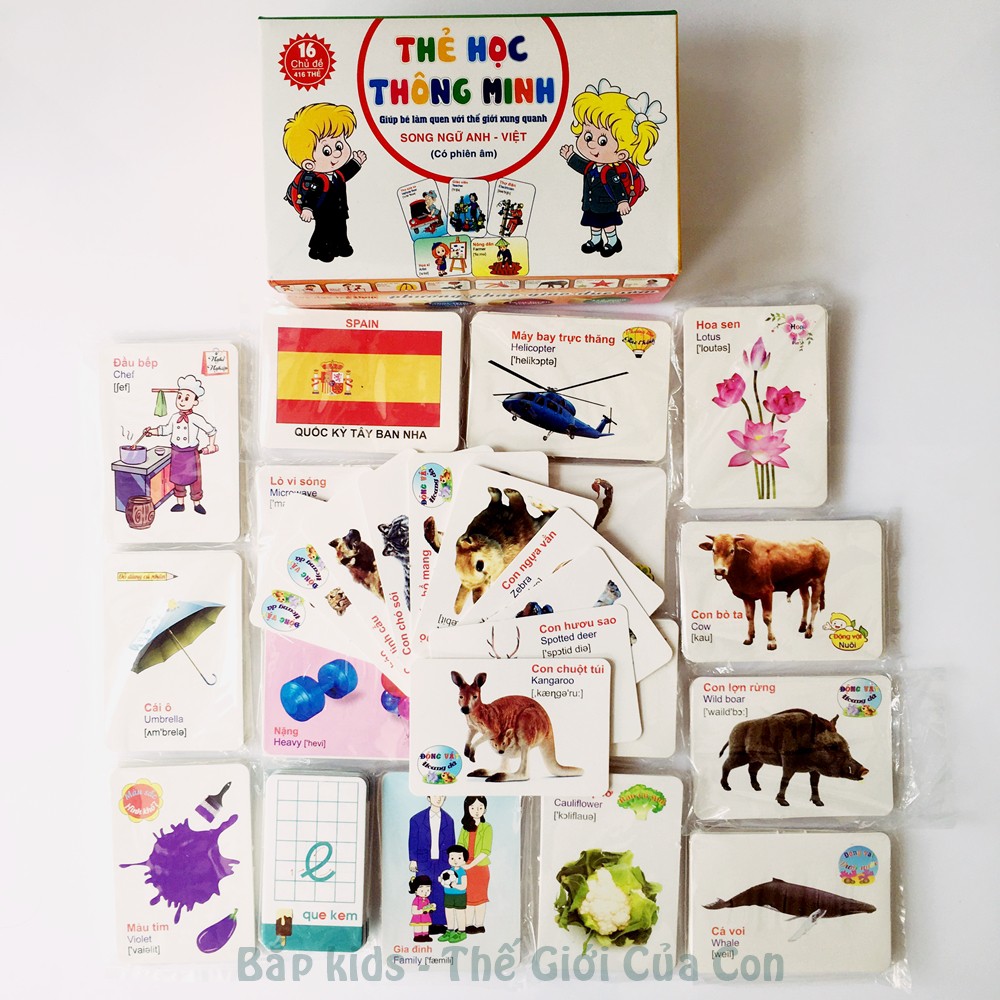 Flash Card Thẻ Học Thông Minh Cho Bé 10*7cm Thế Giới Xung Quanh 416 Thẻ