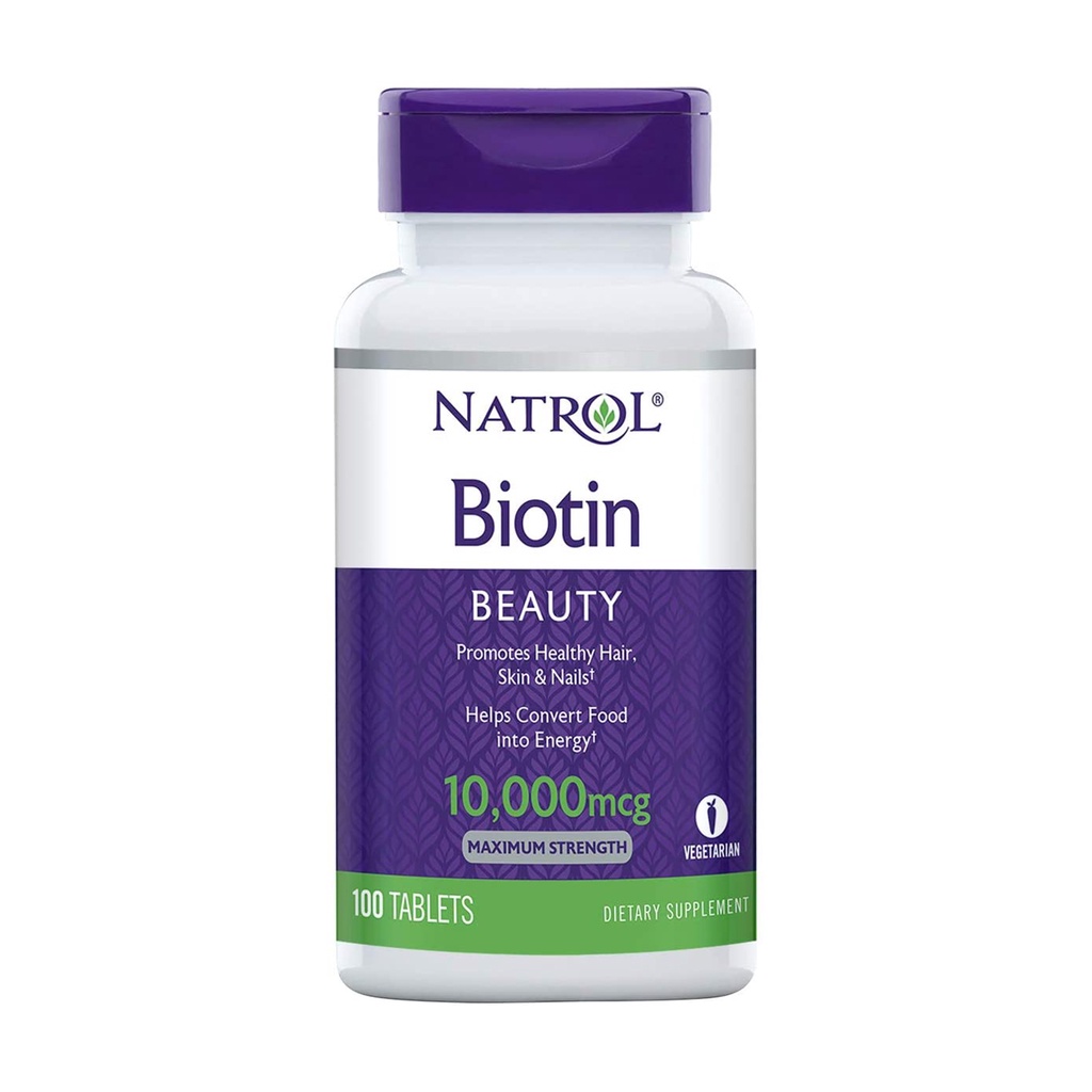 Viên uống mọc tóc Natrol Biotin 10.000mcg 100 viên