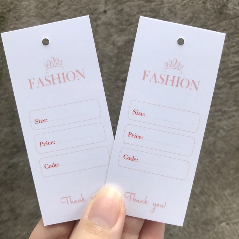 Mác quần áo combo 100 mác + 100 Dây Treo Thẻ Bài - Dây Dù Xâu Tag (Mác) Quần Áo