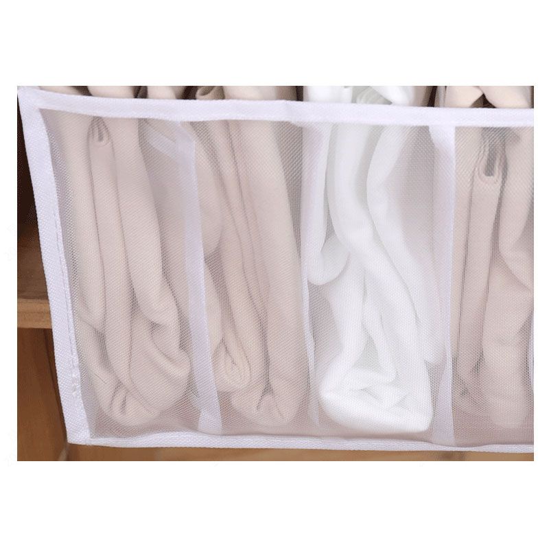 Hộp đựng quần áo vải lưới phân ngăn có thể giặt được đa năng tiện dụng trong gia đình