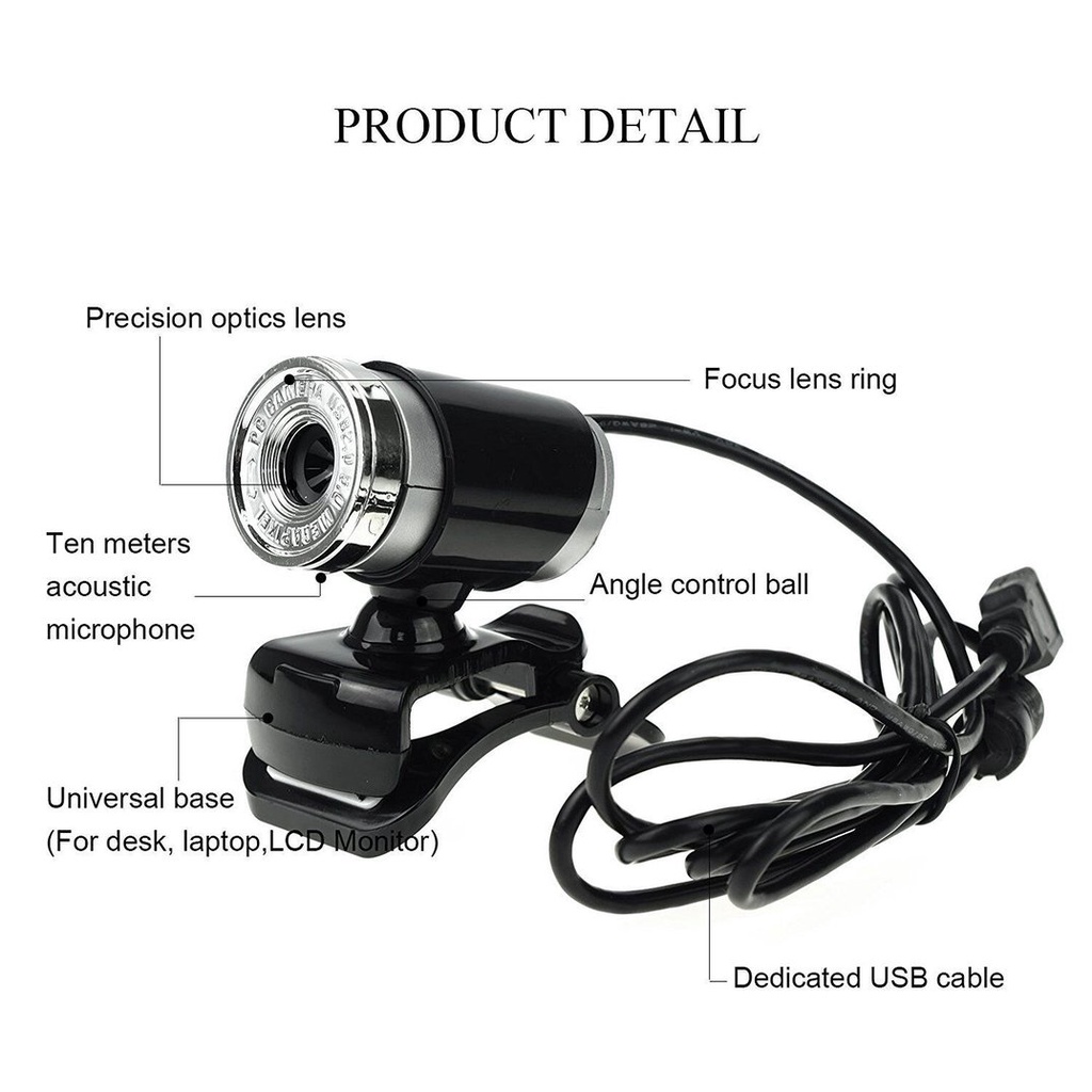 Webcam Mini 12 Megapixel Elsb 2.0 Kèm Dây Cáp 1.2m Cho Laptop | BigBuy360 - bigbuy360.vn