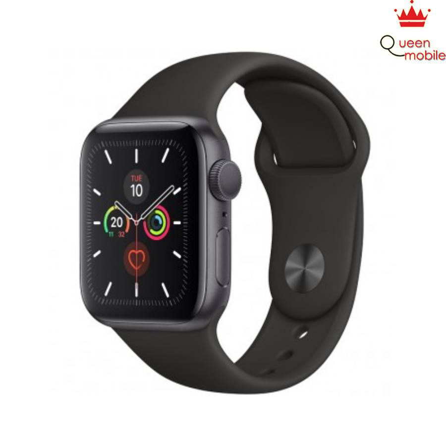 Đồng hồ Apple Watch Series 5 GPS + Cellular, 40mm Aluminum Case with Black Sport Band - White - Hàng Nhập Khẩu
