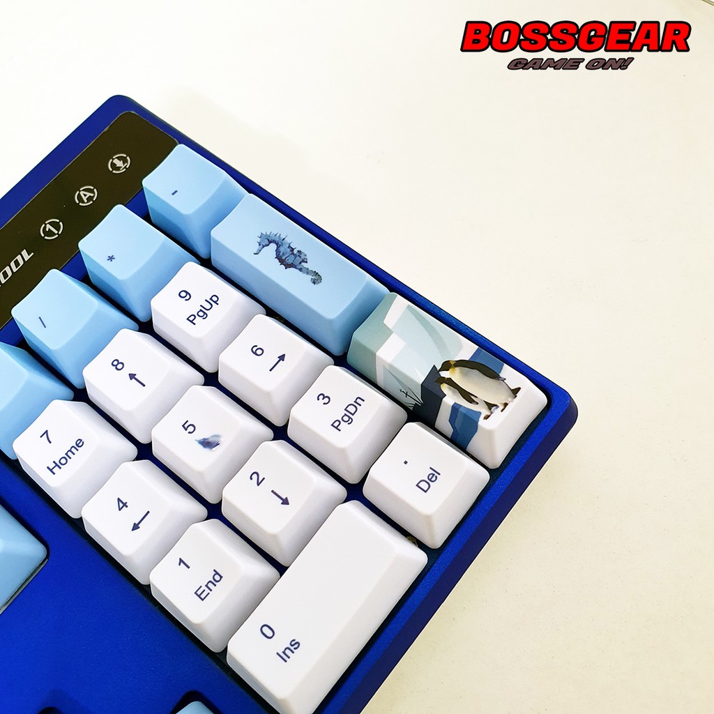 Bộ Keycaps Antarctic Penguins PBT 122 phím OEM profile chim cánh cụt nam cực ( Lắp được cho layout 65,66,68,... )