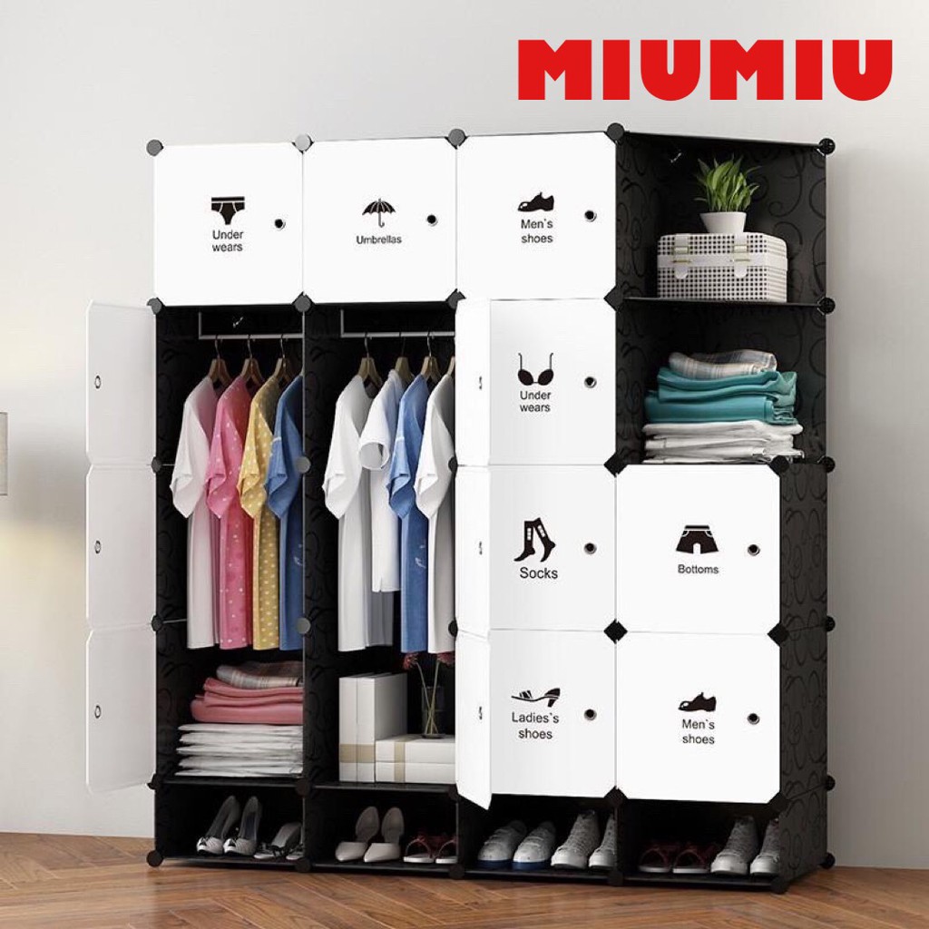 Tủ nhựa ghép Miumiu 20 ngăn loại sâu 47 (Tặng móc treo hông tủ)