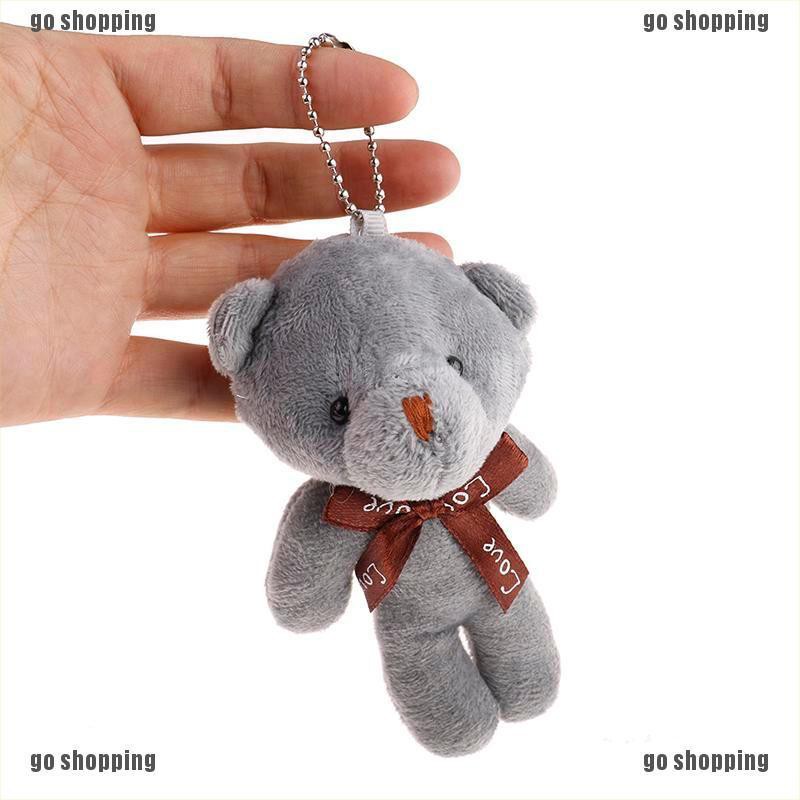 {go shopping}Mini plush bear stuffed cartoon animal cute key chain pendant soft toy