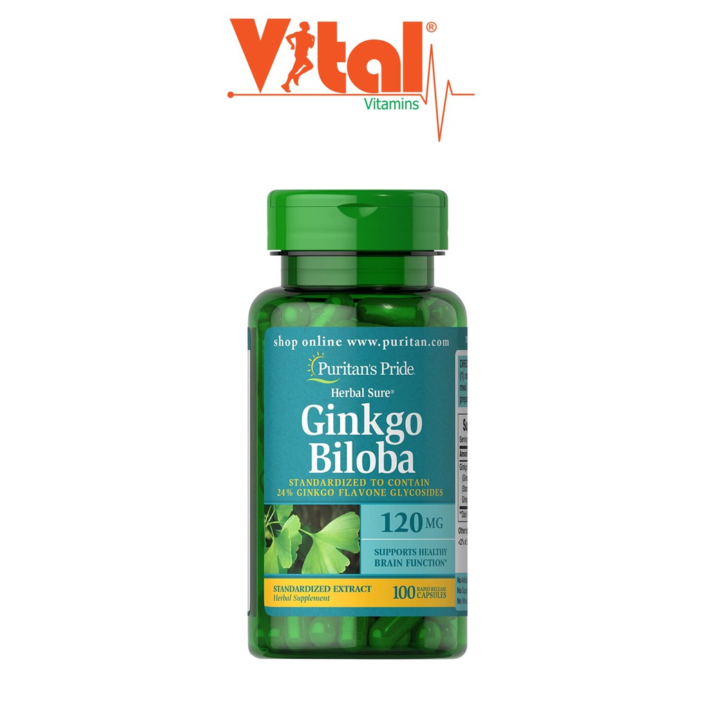Viên Uống Tăng Tuần Hoàn Não Ginkgo Biloba 120mg - 100 viên Puritan's Pride