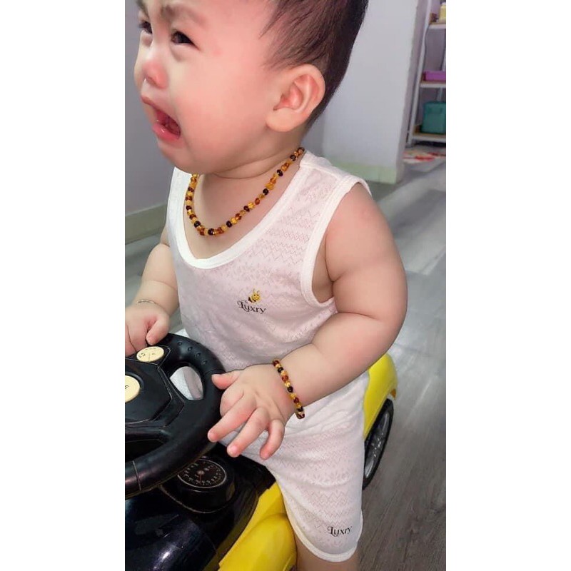 set vòng đá hổ phách cho bé
