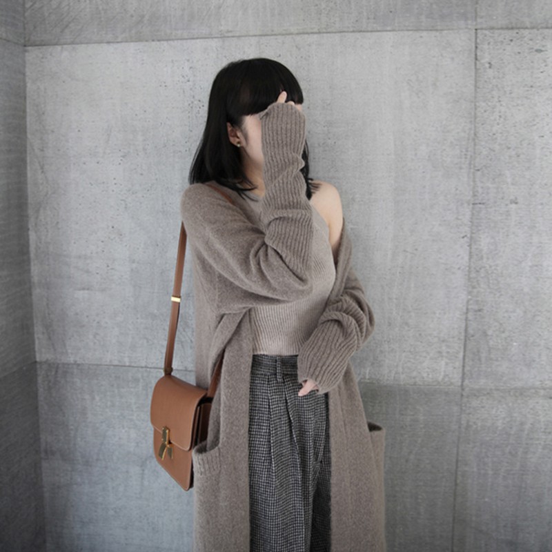 Áo CADIGAN LEN DÁNG DÀI LEN ẤM DÀY DẶN