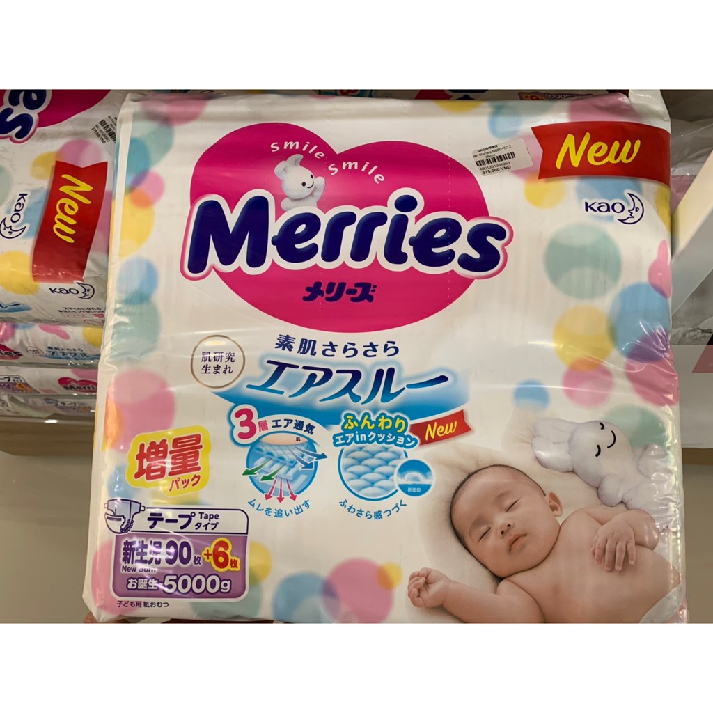 Bỉm merries Dán/quần Nội Địa Nhật Cộng miếng Newborn 90