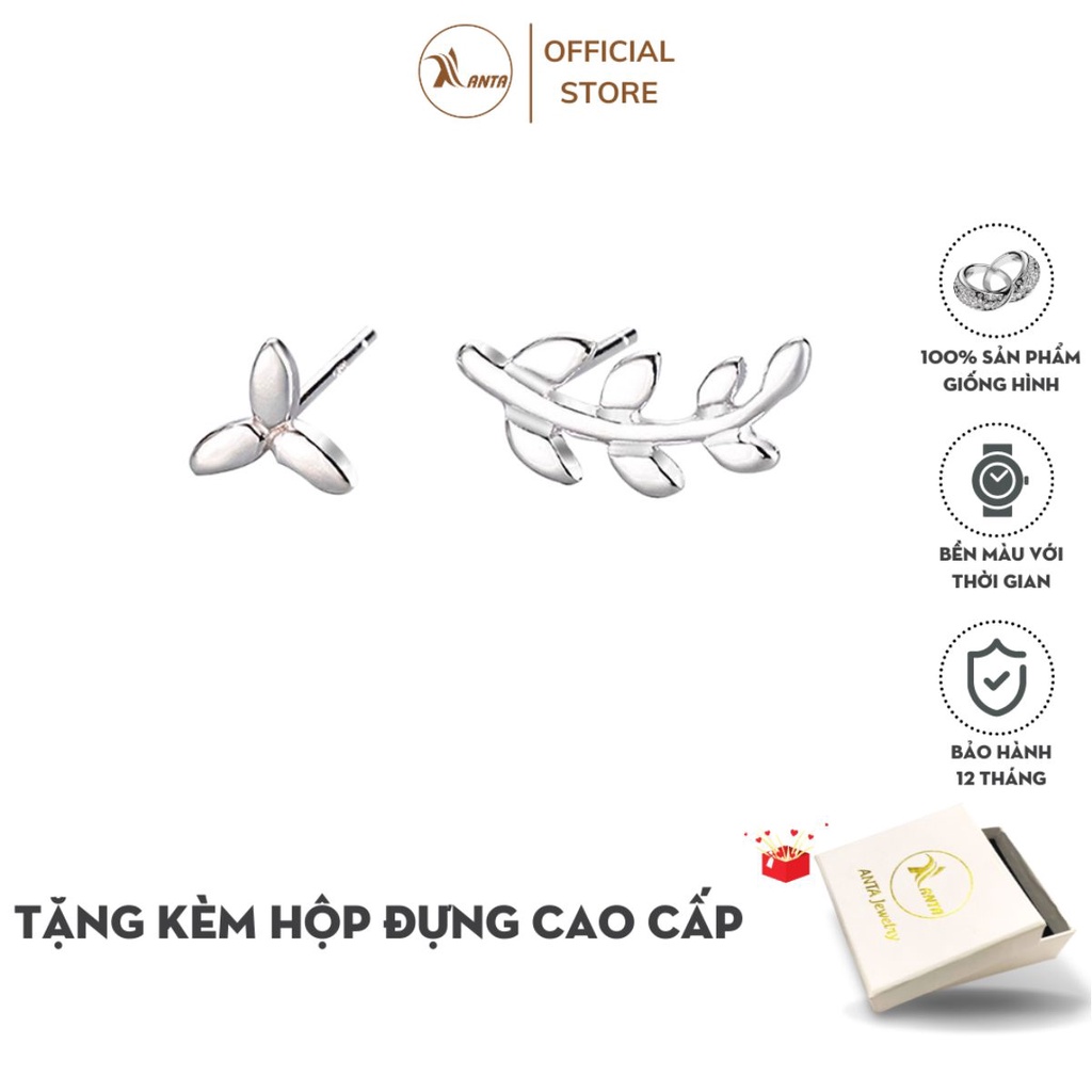 Bông tai bạc 925 Kiểu Dáng Chiếc Lá Phong Cách Thời Trang Hàn Quốc, ANTA Jewelry - ATJ3045