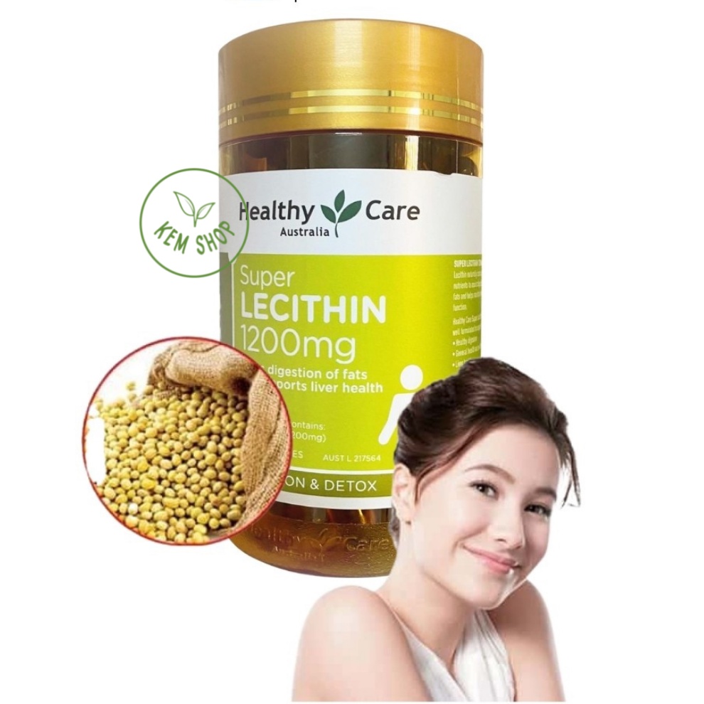 [Cam kết Chính hãng] Mầm đậu nành Úc Healthy Care Super Lecithin 100v đẹp da, tăng size vòng 1, cân bằng nội tiết tố