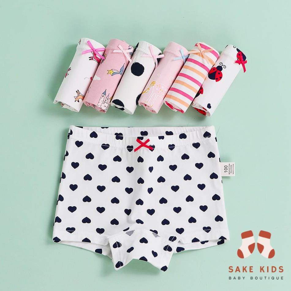 Set 3 Quần chip đùi bé gái - Quần đùi đi biển chất cotton thoáng mát nhiều hình dễ thương cho bé gái