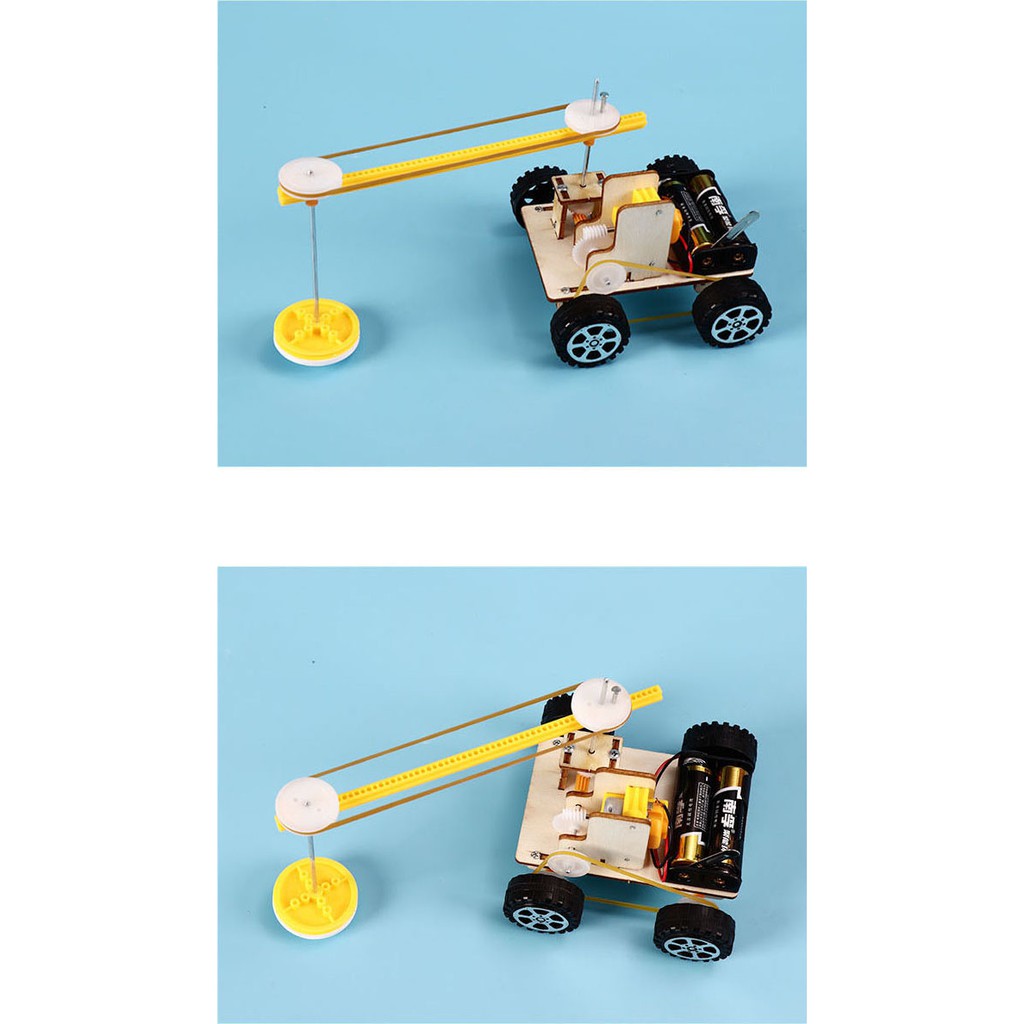 Đồ Chơi Lắp Ráp Robot Lau Nhà, Đồ Chơi Gỗ Xe Oto Quét Dọn, Đồ Chơi Khoa Học Tự Làm J-50 DIY Wood Steam