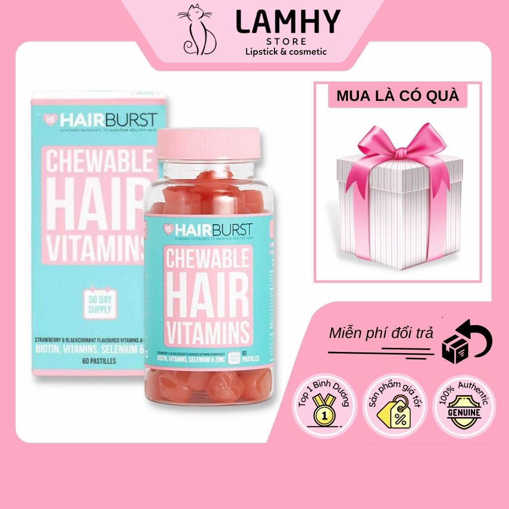 Kẹo dẻo Vitamin chăm sóc tóc, kẹo dẻo kích mọc tóc HairBust Chewable Hair Vitamin 60 viên