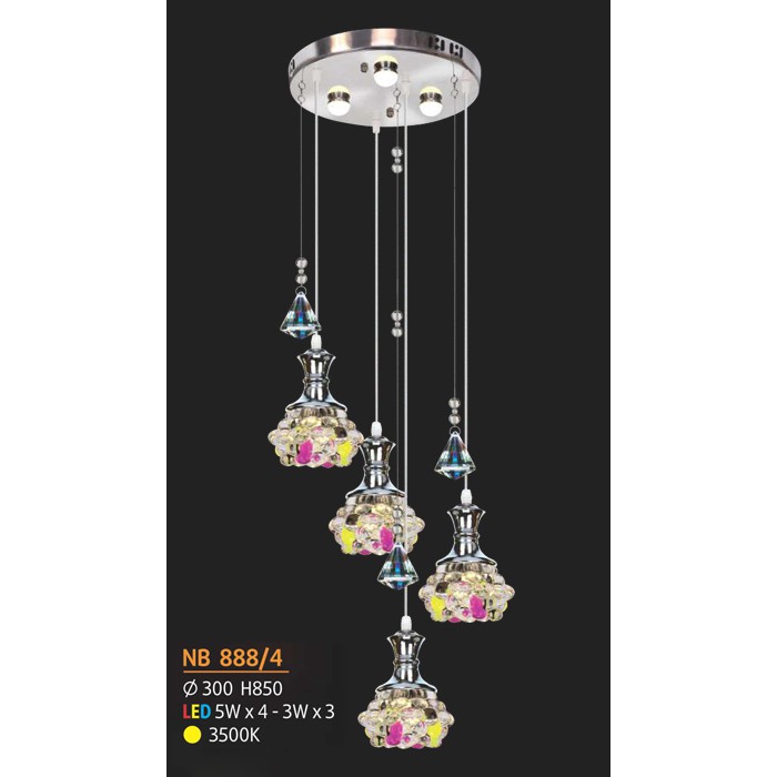 Đèn thả trần -treo tường trang trí kiểu hiện đại VKT-NB-888/4 ( Tặng kèm bóng đèn chuyên dụng )