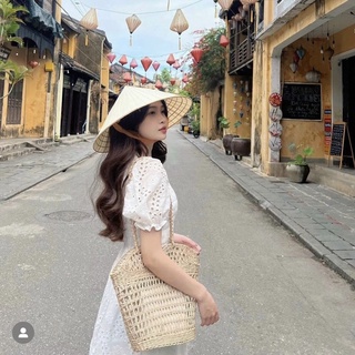 Đầm midi ren trắng form dài (kèm hình thật)
