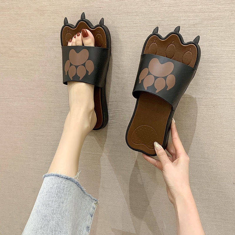 Dép lê Dép Đi Trong Nhà Tắm Chống Trượt Chân In Hoạt Hình Gấu Kiểu Hàn Quốc Dễ Thương Cho Cặp Đôi