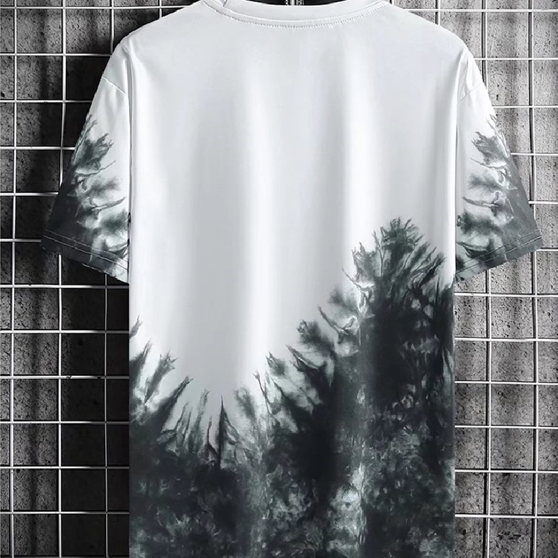 Bộ Đồ Thể Thao Áo Thun Cổ Thuyền Dáng Rộng In Họa Tiết Thời Trang Mùa Hè Hàn Quốc Cho Nam Cỡ Lớn [M-3XL]