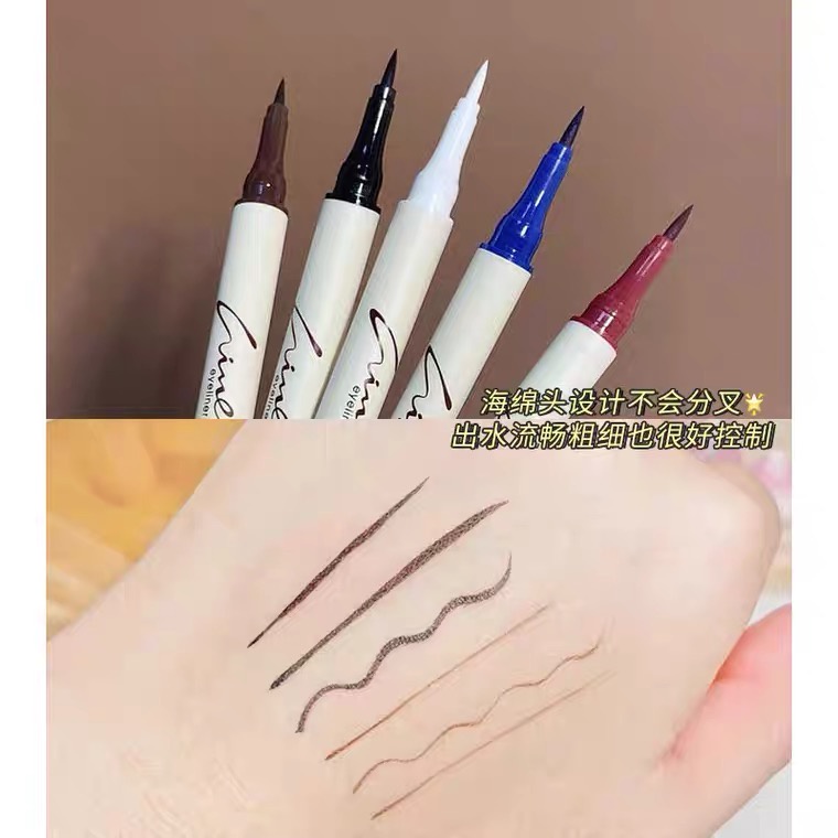 Bút kẻ mắt dạ đầu lông lâu trôi không thấm nước màu nâu và phong cách Sparkling diamond