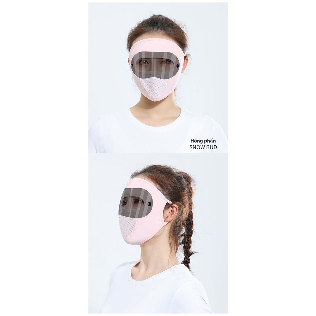 Khẩu trang ninja có kính bảo vệ mắt 2in1 chống nắng - Khẩu trang vải cotton có kính chắn gió, khói bụi