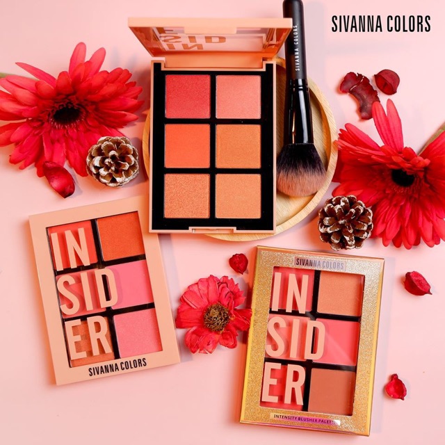 Bảng Phấn Má Hồng 6 Ô Có Nhũ Và Lì Sivanna Insider Intensity Palette siêu xinh