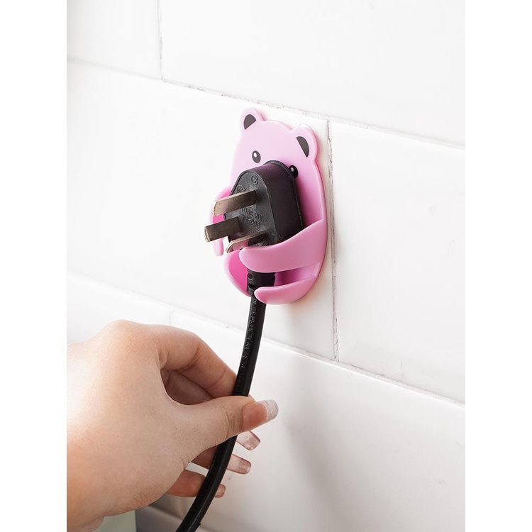 Móc treo ổ cắm hình gấu hoạt hình dễ thương tiện dụng