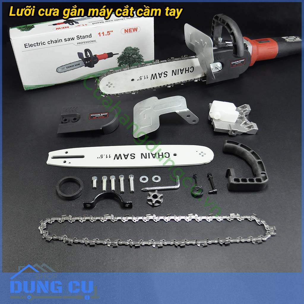 Cưa xích gắn máy - tra nhớt tự động- chẳn bảo vệ bằng sắt