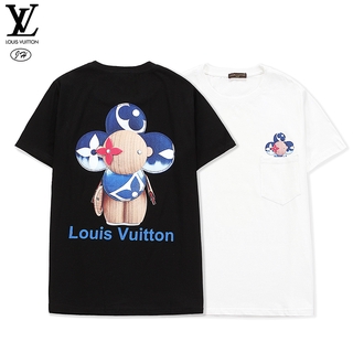 Áo Thun Cotton Tay Ngắn Cổ Tròn Hiệu Louis Vuitton C08982