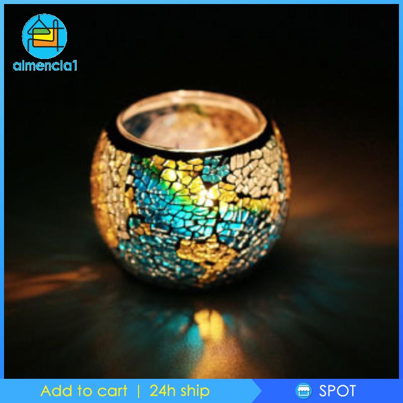 ✨Hàng sẵn sàng✨Giá đỡ đèn cầy bằng thủy tinh mosaic # 1