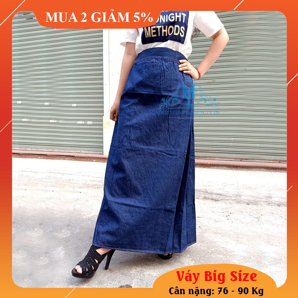[ BIG SIZE ] VÁY CHỐNG NẮNG BIG SIZE Vải Jean Cotton Cao Cấp Rất Mềm Mại Và Dày Dặn (Phù Hợp Cân Nặng Từ 76 - 90 Kg)