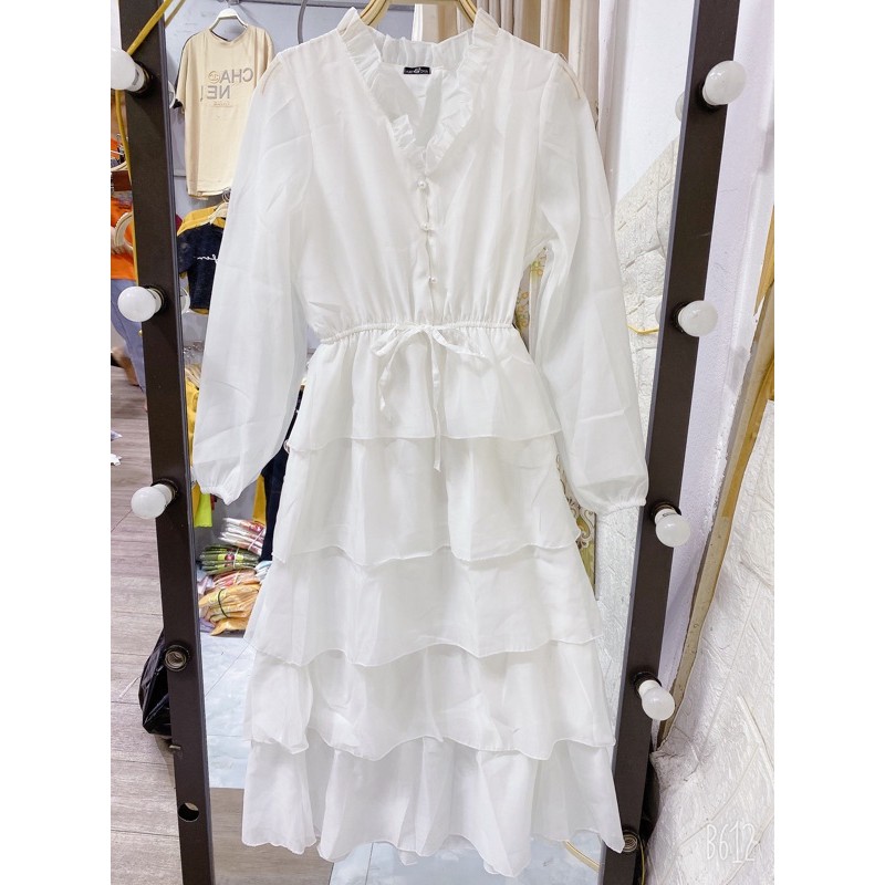 [Mã FAGREEN245 giảm 10% tối đa 30K đơn 99K] Váy maxi 5 tầng trắng tinh khôi | BigBuy360 - bigbuy360.vn