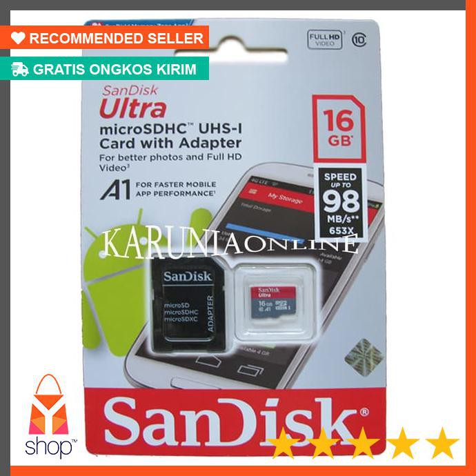 (giảm Giá Sốc) Loa Sandisk Ultra Microsdhc Uhs-1 A1 16gb Up To 98mb / S