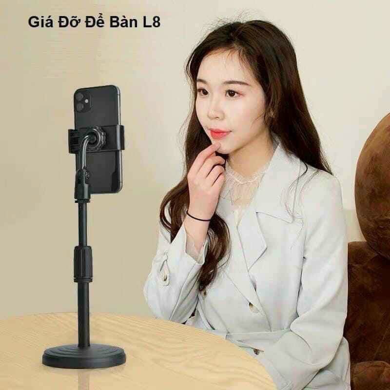 GĐT2 - Giá Đỡ Điện Thoại Để Bàn Livestream /Xem và Quay video Ổn Định Xoay 360 Độ Microphone Stands