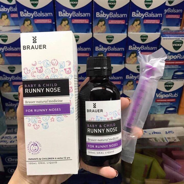 Sổ mũi Brauer Runny Nose dạng Siro (Úc) cho bé từ 6 tháng tuổi
