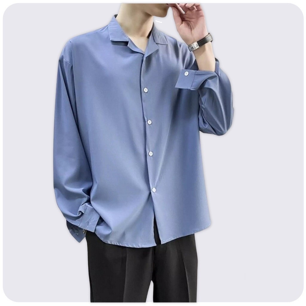 Áo sơ mi nam nữ dài tay Unisex Basic TRƠN Form rộng màu trắng và đen Chất cotton lụa mịn mát Bigsize