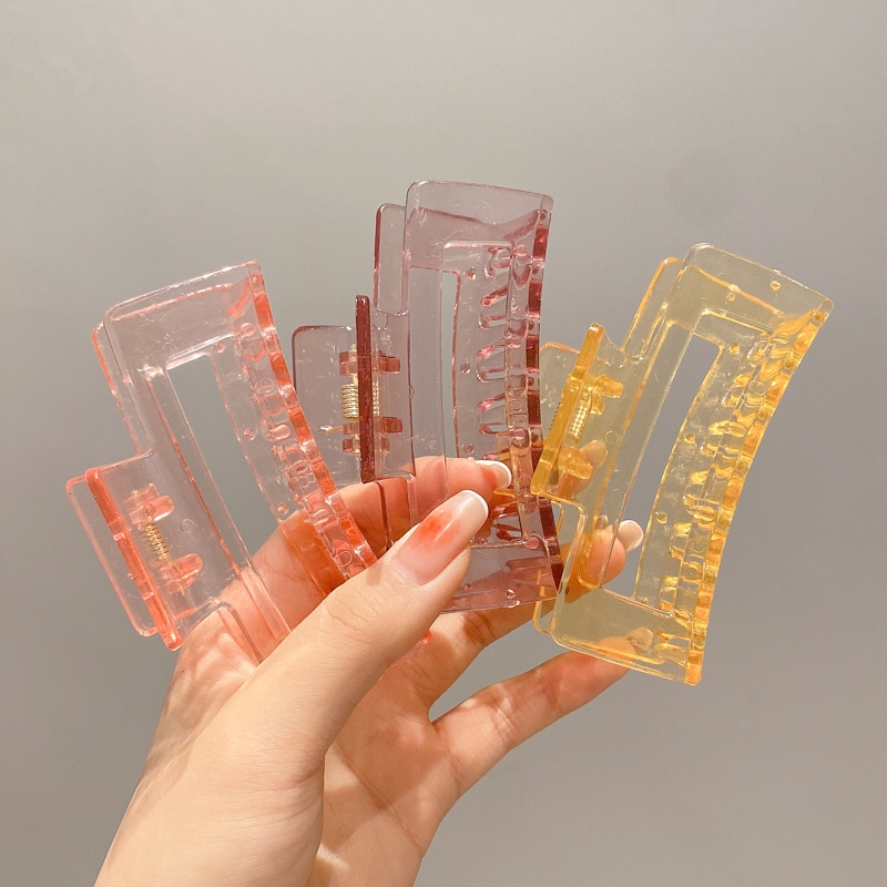 Kẹp Tóc Trong Suốt Hình Vuông Cỡ Lớn Kiểu Hàn Quốc Thanh Lịch