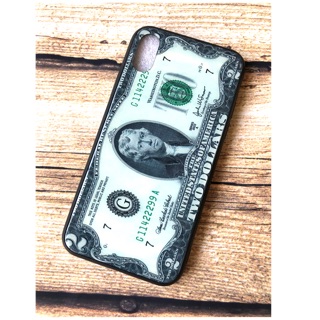Ốp lưng iPhone X lưng kính viền dẻo 2 đô may mắn