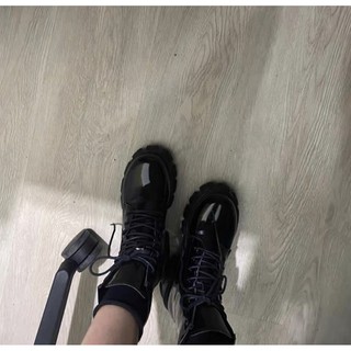 Giày Boot Da Bóng Cá Tính , Bốt Cá Tính Ulzzang