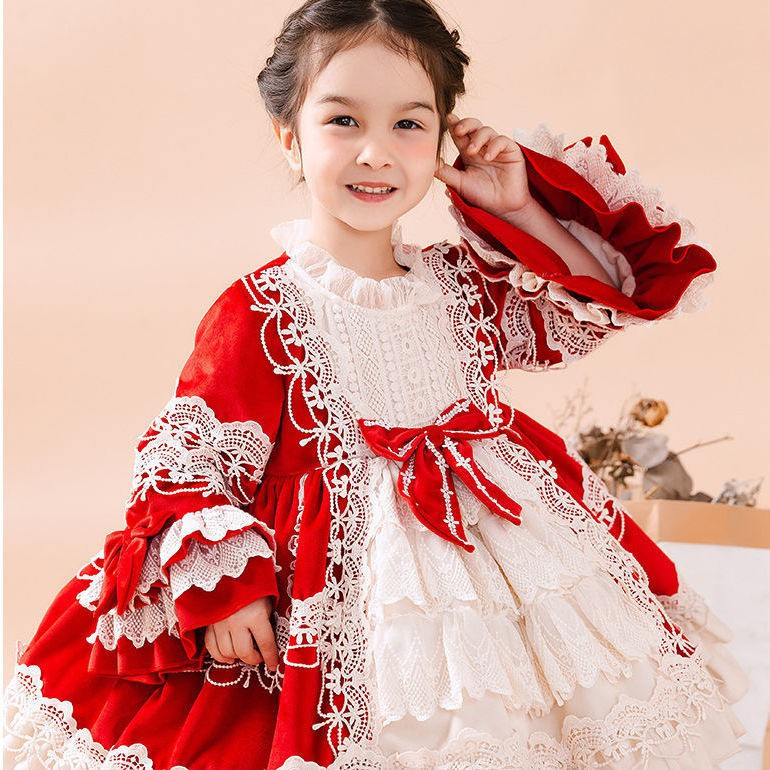 Đầm Công Chúa Phối Ren Xếp Tầng Phong Cách Lolita Cho Bé Gái Dịp Giáng Sinh / Năm Mới | BigBuy360 - bigbuy360.vn