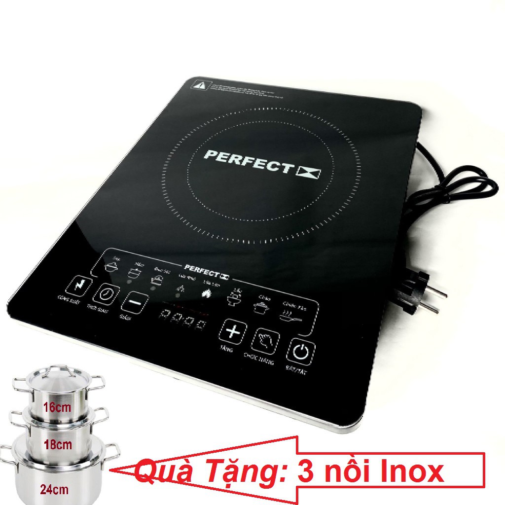 Bếp Điện Từ Đa Năng Perfect Tặng Kèm 3 Nồi Inox Cao Cấp