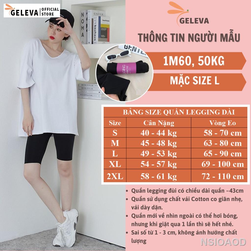 ❐۩♕Quần legging nữ lửng ngố đùi đẹp tập gym yoga zumba thể thao, Quần tập gym nữ thể dục ngắn nâng mông vải thun Geleva