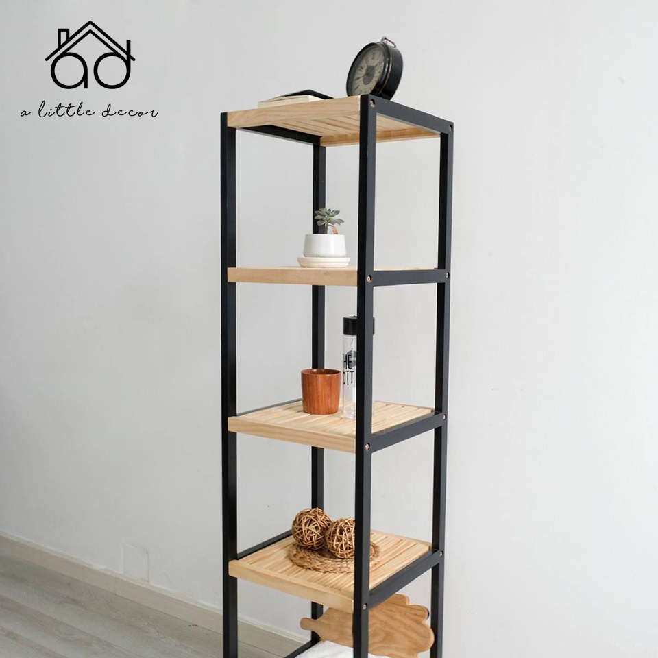 Kệ tab đầu giường 5 tầng MÀU ĐEN A Little Decor - Kệ gỗ 5 tầng tự lắp ráp - Kệ gỗ vuông decor