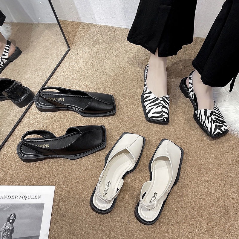 Thanh lí Hàng qc Sandal Giày Búp Bê Khoét Gót Quai Chun Phong Cách Ullzang Hàn Quốc G140