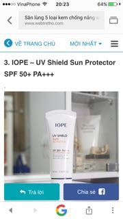 Chống nắng IOPE 