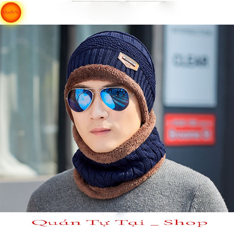 Mũ len Nam, kiểu dáng hàn quốc, lót nỉ ấm áp freesize - Quà tặng mùa đông