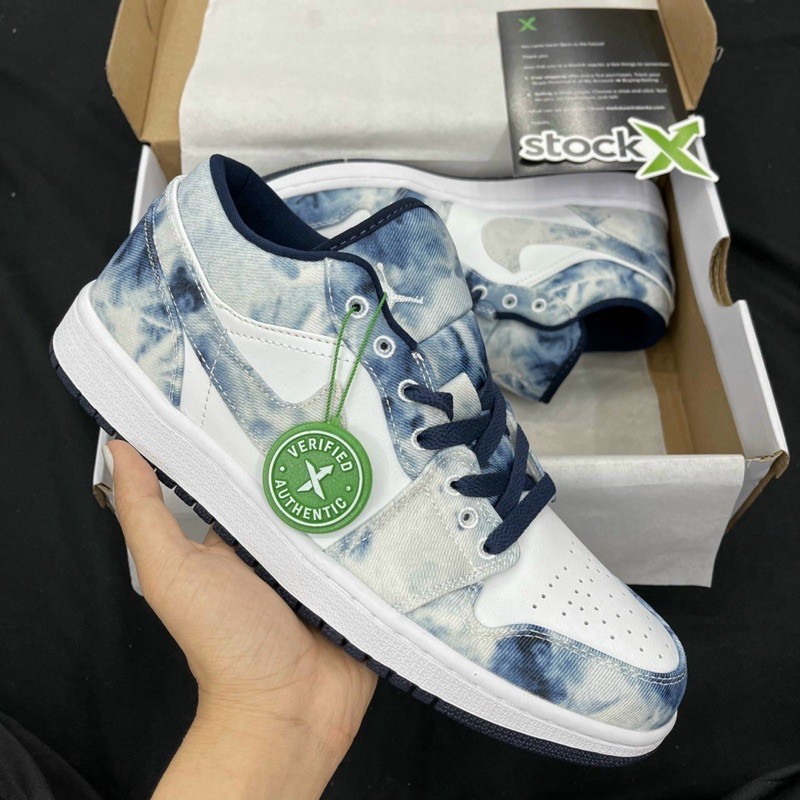 [m.sneaker] giày sneaker jd1 vải bò jean xanh trắng thấp cổ | BigBuy360 - bigbuy360.vn