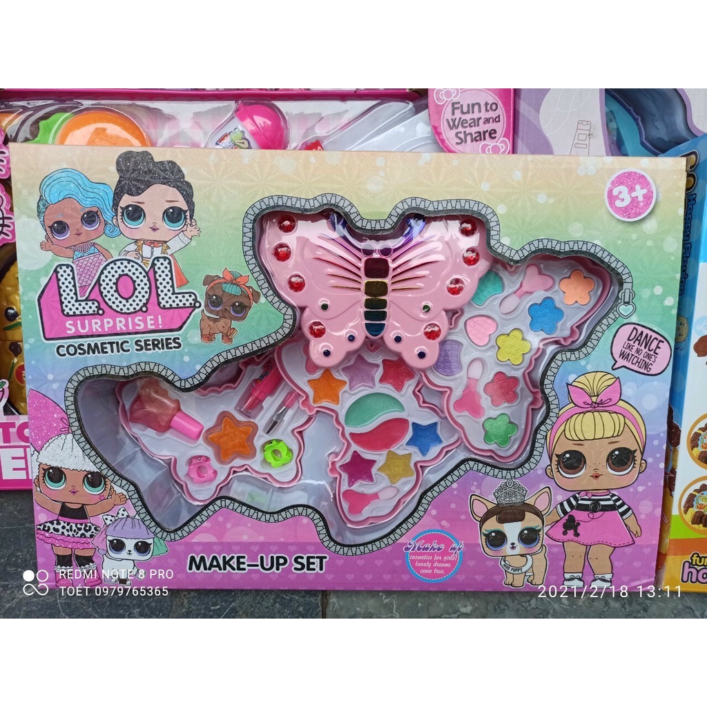 đồ chơi trang điểm hộp hình con bướm siêu dễ thương dành cho bé gái