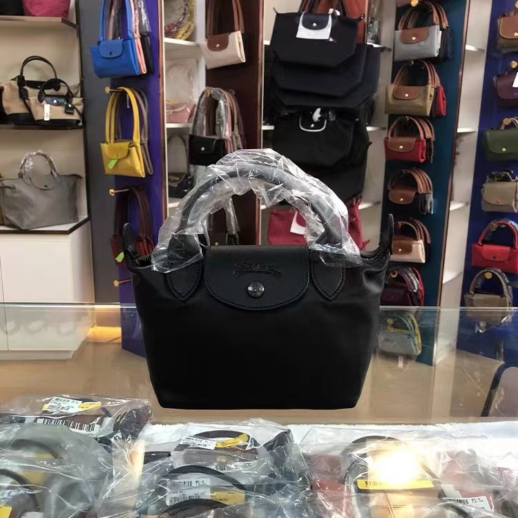 LONGCHAMP ★Bộ Đồ Thời Trang Kiểu Dáng Xinh Xắn Cho Bé★ Túi Đeo Vai jiaozi 1500 mini Bằng Da Bò Chính Hãng L1500