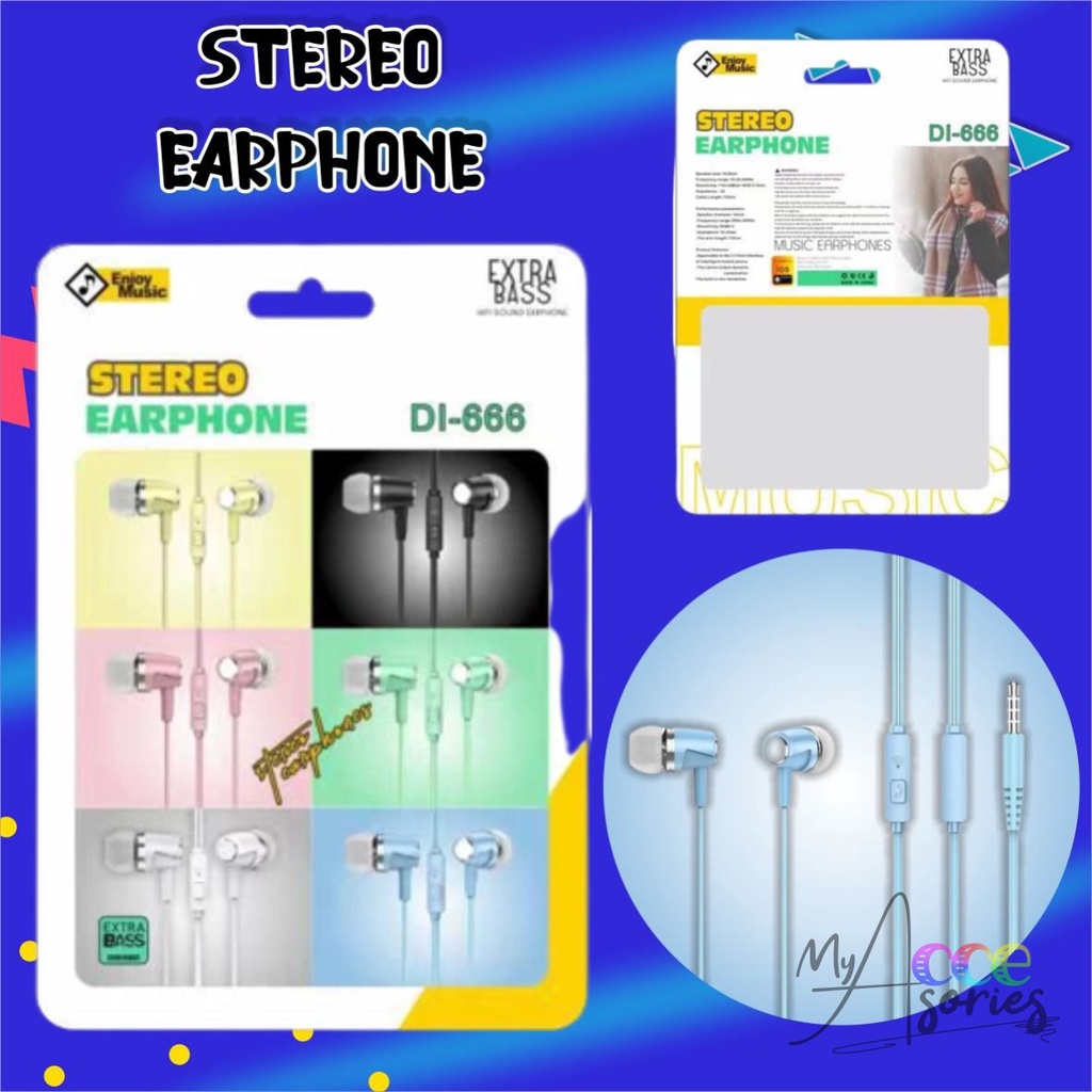 ￼Tai Nghe Hf piston super BASS DI666 Cho oppo Samsung vivo xiaomi Infinix realme MY7032