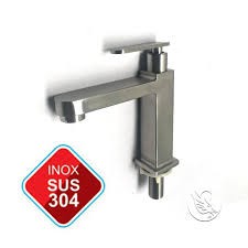 Vòi lavabo điếu lạnh cao cấp SUS 304 cao 17cm, vòi điếu lạnh, vòi chậu, vòi tô, bảo hành 03 năm